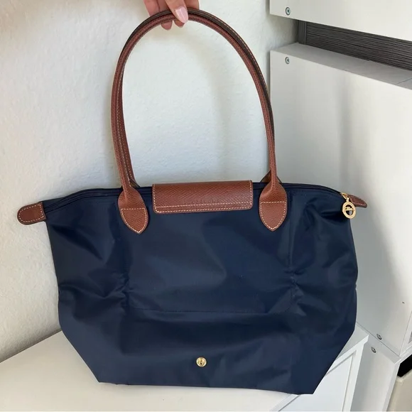 Longchamp Le Pliage Original Large Nylon Tote Bag in Navy Blue, New Without Tag - Picture 5 of 10